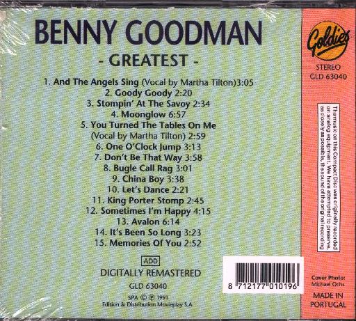 Benny Goodman - Greatest - Click Image to Close